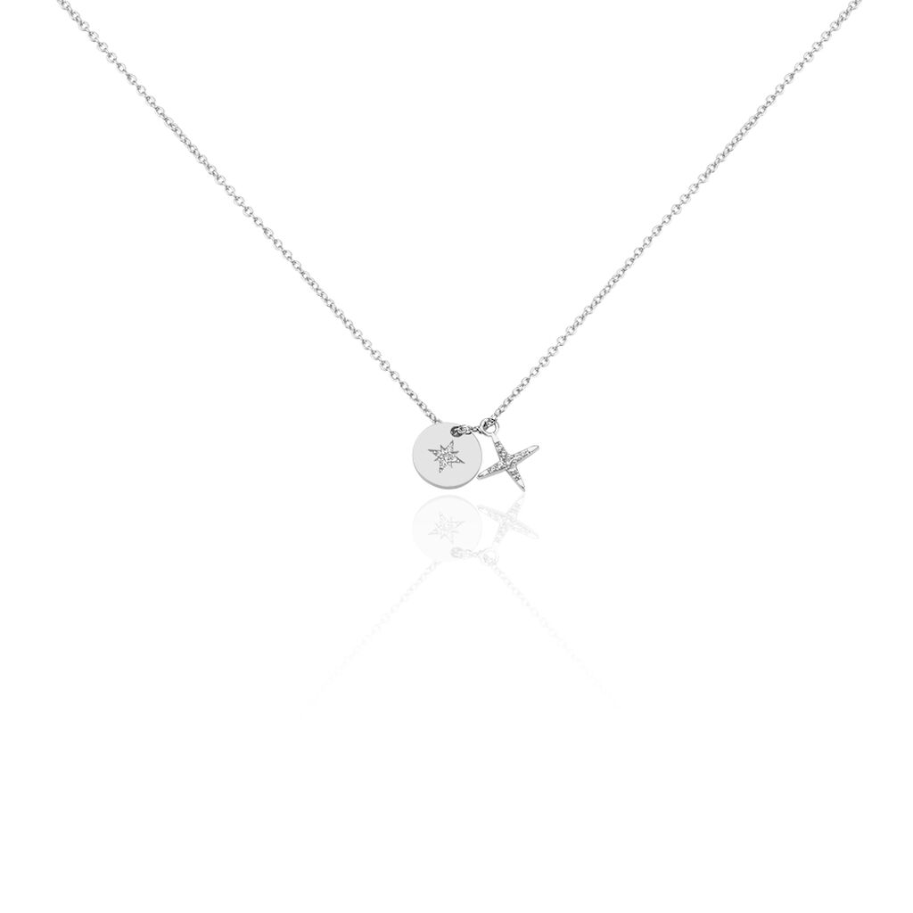 Collier Pluton Argent Blanc Oxyde De Zirconium - Colliers avec pierres Femme | Marc Orian