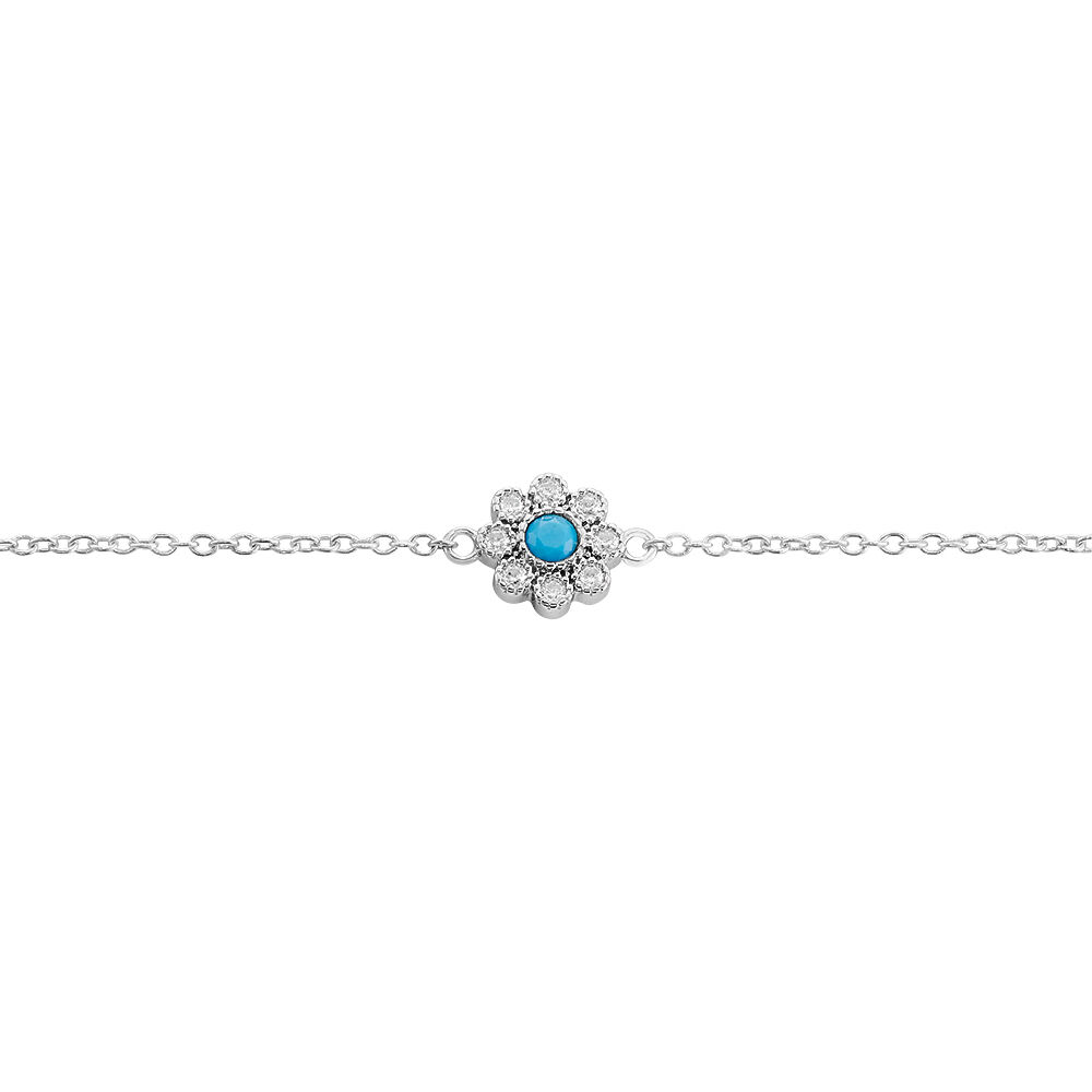 Bracelet Aurel Argent Blanc Turquoise Oxyde De Zirconium - Bracelets chaînes Femme | Marc Orian