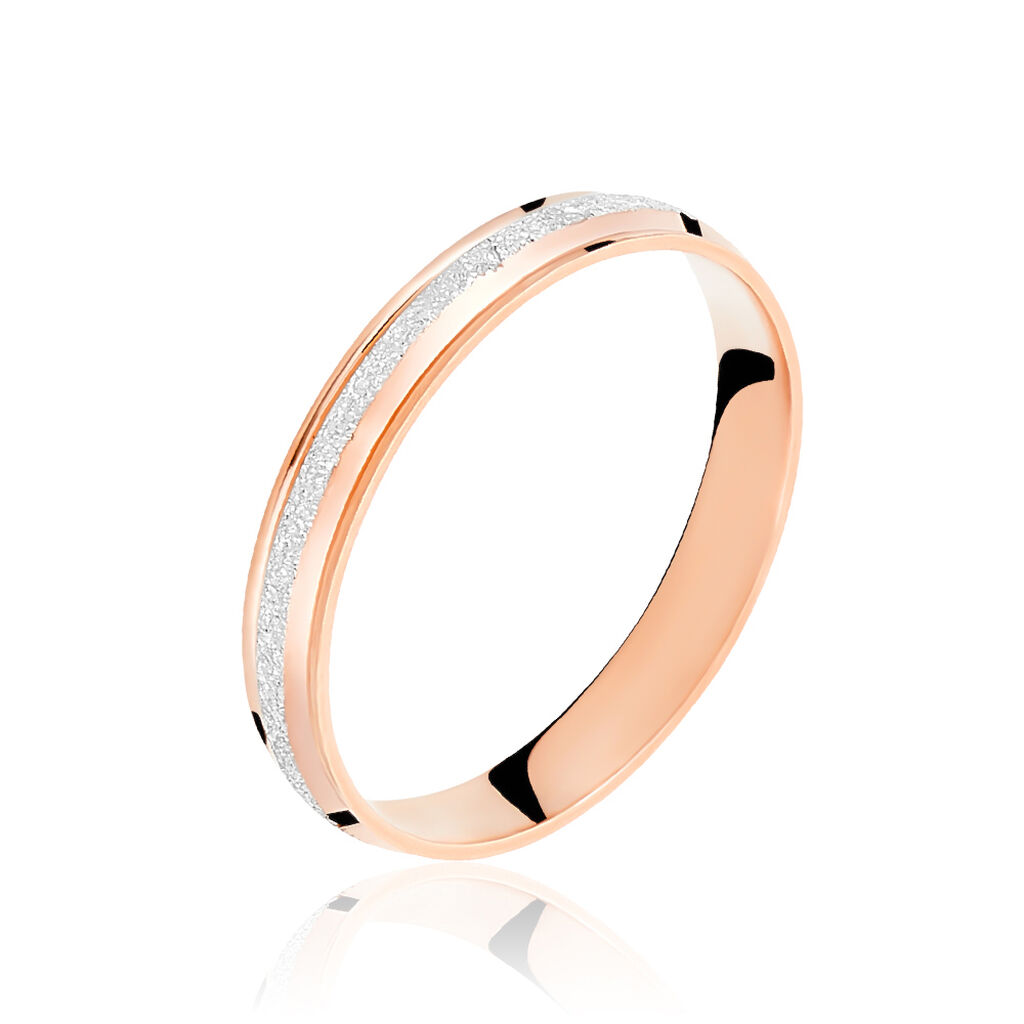 Alliance Caroline Sablee Demi Jonc Classique Or Bicolore - Alliances personnalisées Femme | Marc Orian