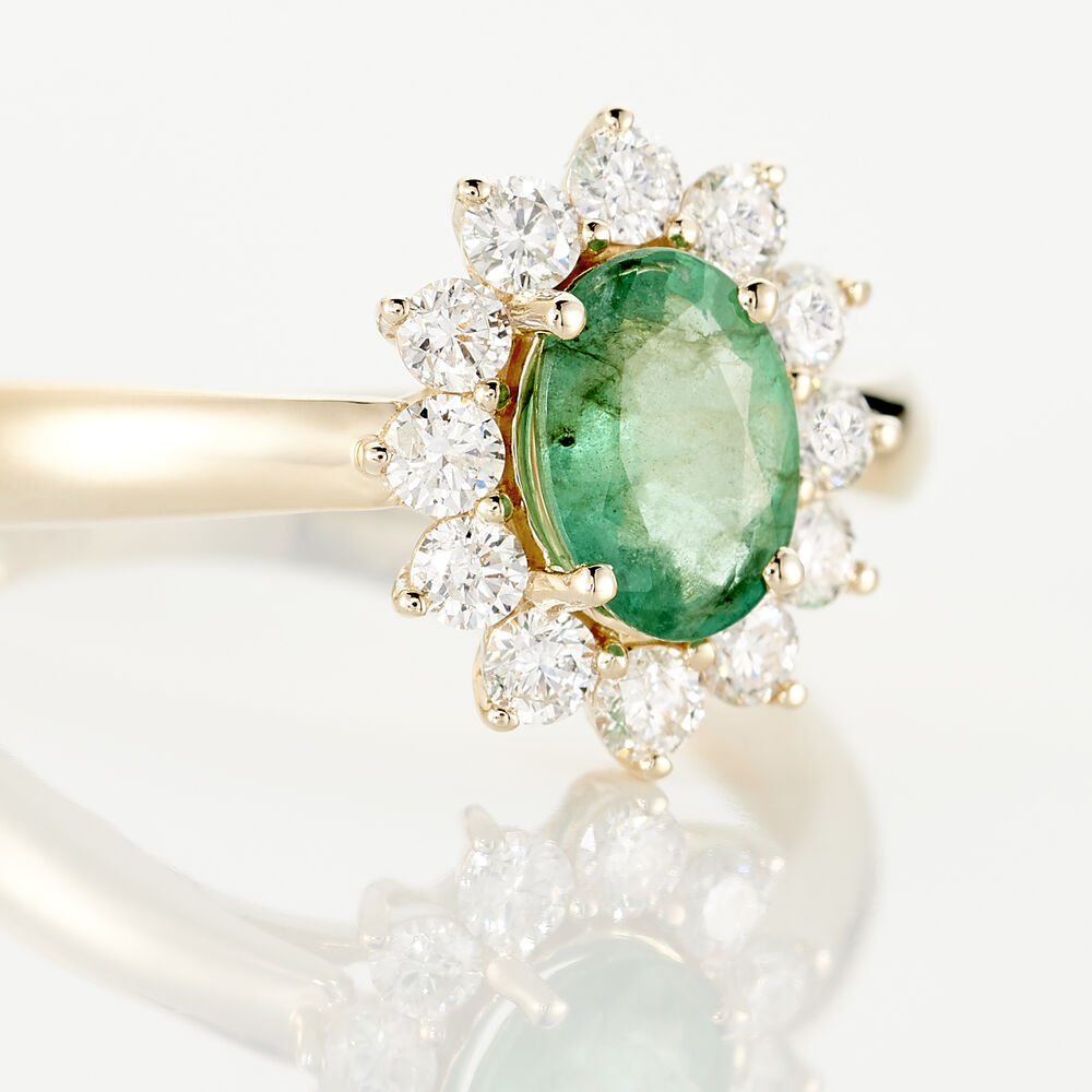 Bague Or Jaune Emeraude Diamants - Bagues vintage Femme | Marc Orian