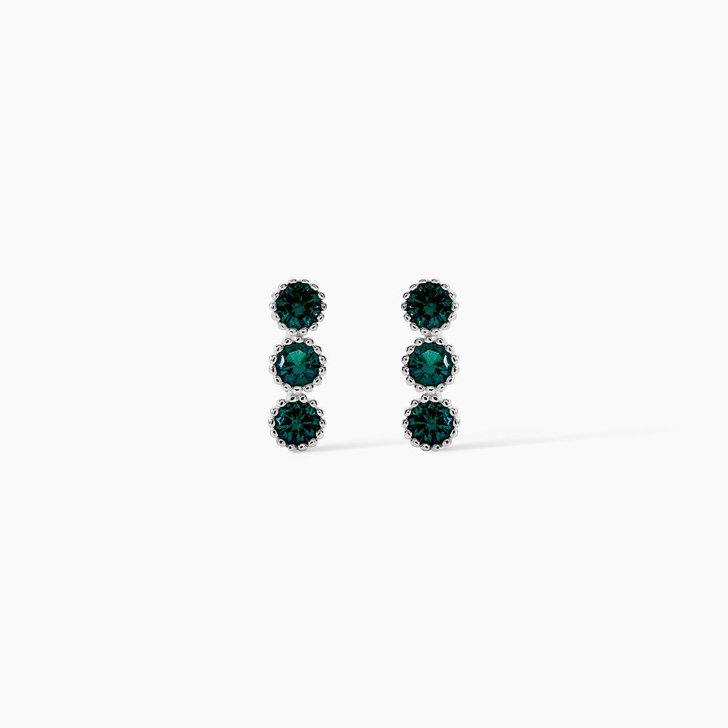 Boucles D'oreilles Puces Kasey Argent Blanc Oxyde De Zirconium - Puces Femme | Marc Orian