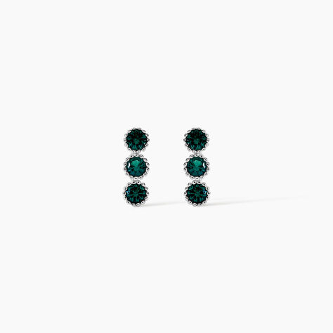 Boucles D'oreilles Puces Kasey Argent Blanc Oxyde De Zirconium - Puces Femme | Marc Orian