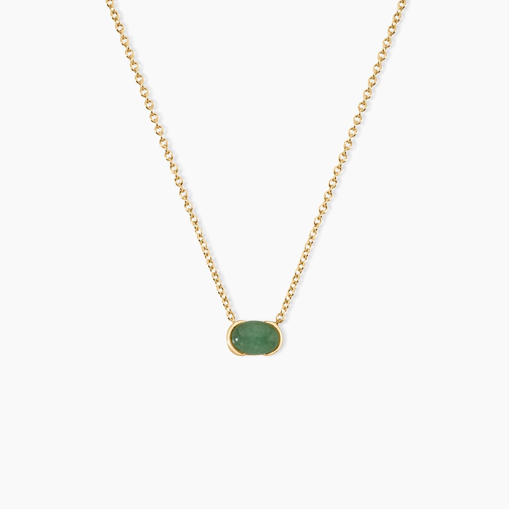 Collier Nymphe Argent Dor&eacute; A L'Or 750/1000 Aventurine - Colliers avec pierres Femme | Marc Orian
