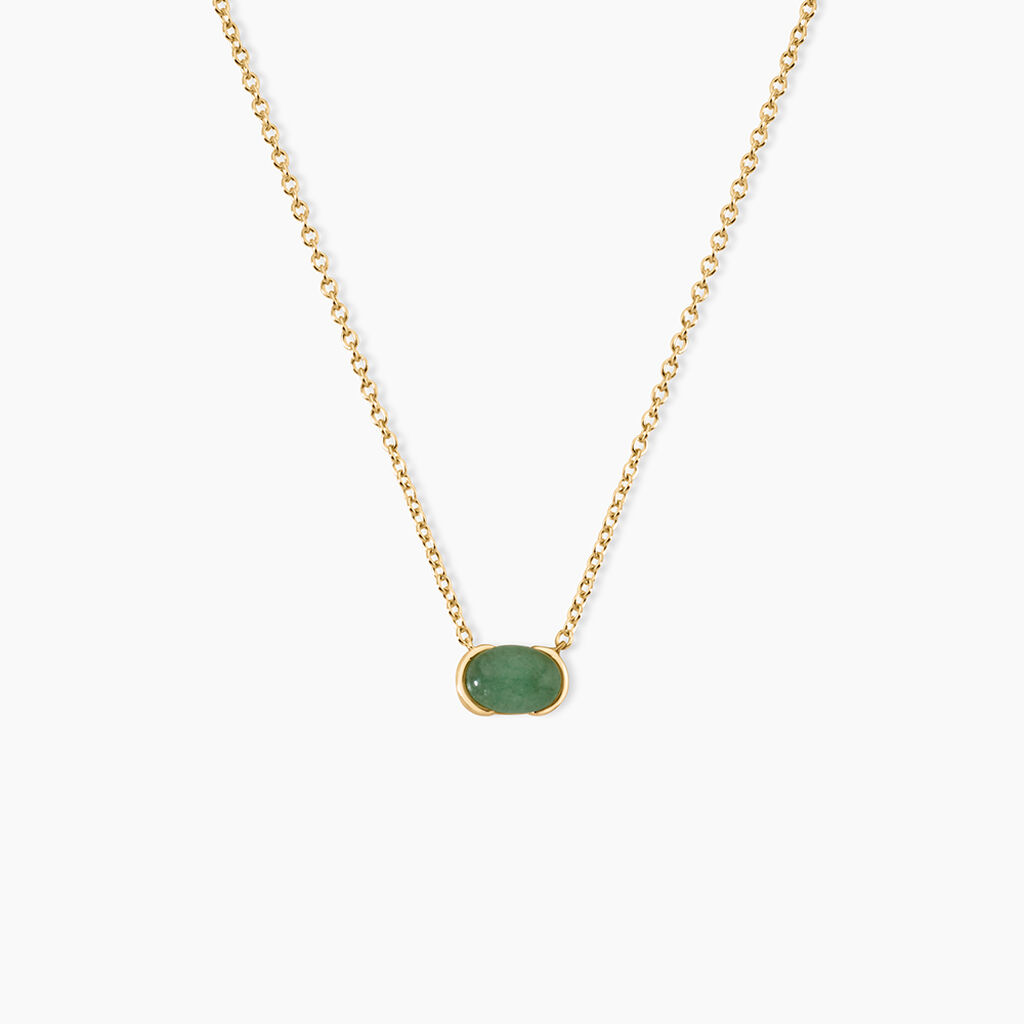 Collier Nymphe Argent Dor&eacute; A L'Or 750/1000 Aventurine - Colliers avec pierres Femme | Marc Orian