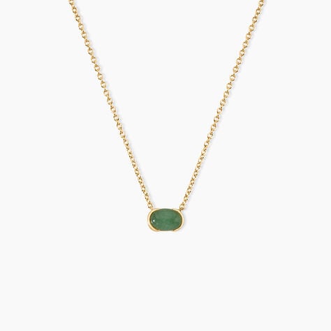 Collier Nymphe Argent Dor&eacute; A L'Or 750/1000 Aventurine - Colliers avec pierres Femme | Marc Orian