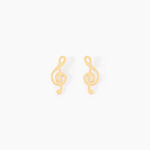 Boucles D'oreilles Puces Bayram Musique Or Jaune - Puces Femme | Marc Orian