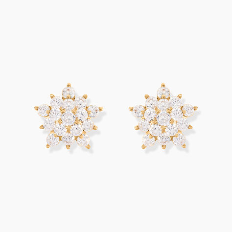 Boucles D'oreilles Puces Bleuenn Plaqué Or Jaune Oxyde De Zirconium - Nouveautés Femme | Marc Orian