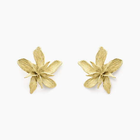 Boucles D'oreilles Puces Majorelle Acier Jaune - Puces Femme | Marc Orian
