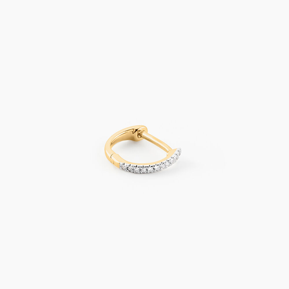 Cr&eacute;ole Unitaire Aryanna Or Jaune Diamant - Piercings d'oreilles Famille | Marc Orian