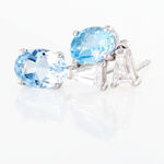 Boucles D'oreilles Puces Annchen Or Blanc Topaze Et Oxyde De Zirconium - Puces Femme | Marc Orian