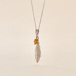 Collier Argent Blanc Adriane Ambre - Colliers avec pierres Femme | Marc Orian