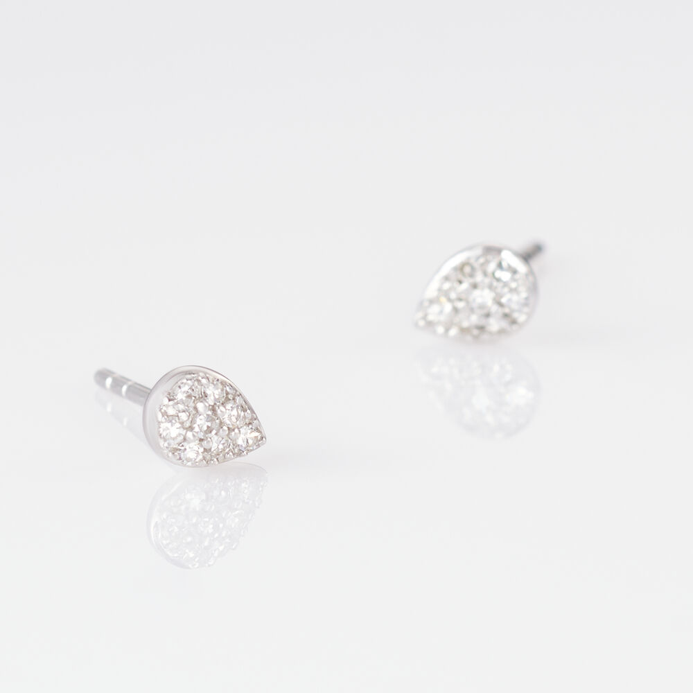 Boucles D'oreilles Puces Nevena Or Blanc Diamant - Puces Femme | Marc Orian