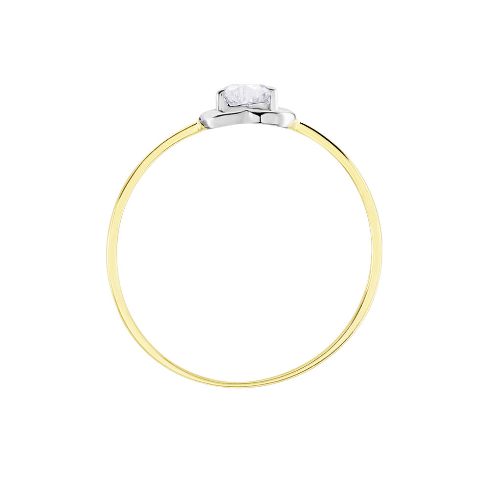 Bague Or Bicolore Goulvena Oxyde De Zirconium - Solitaires Femme | Marc Orian