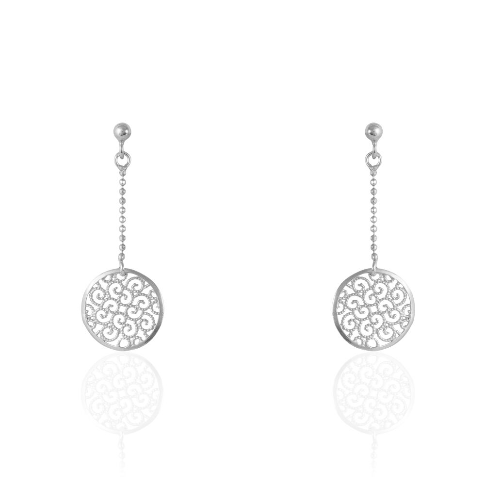 Boucles D'oreilles Pendantes Setti Argent Blanc -  Femme | Marc Orian