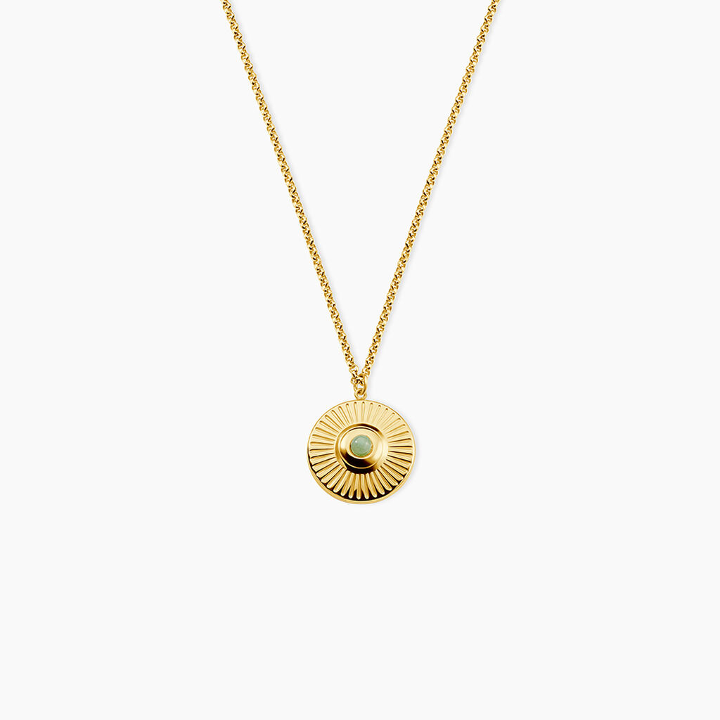Collier Gladen Acier Jaune Aventurine - Colliers avec pierres Femme | Marc Orian