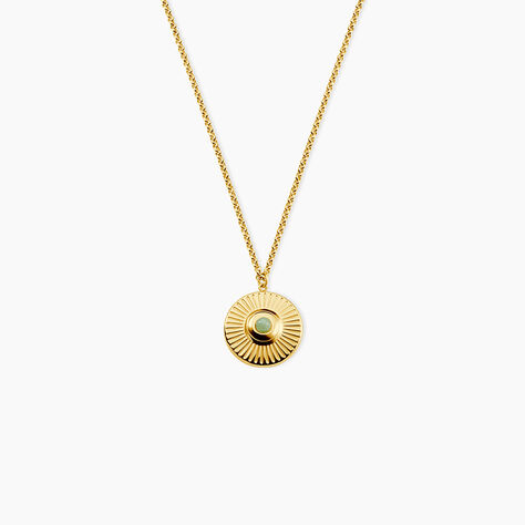 Collier Gladen Acier Jaune Aventurine - Colliers avec pierres Femme | Marc Orian