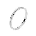 Alliance Perlee Ruban Plat Or Blanc - Alliances duo Unisex | Marc Orian