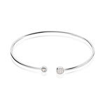 Bracelet Jonc Perline Argent Blanc Oxyde De Zirconium - Bracelets joncs Femme | Marc Orian