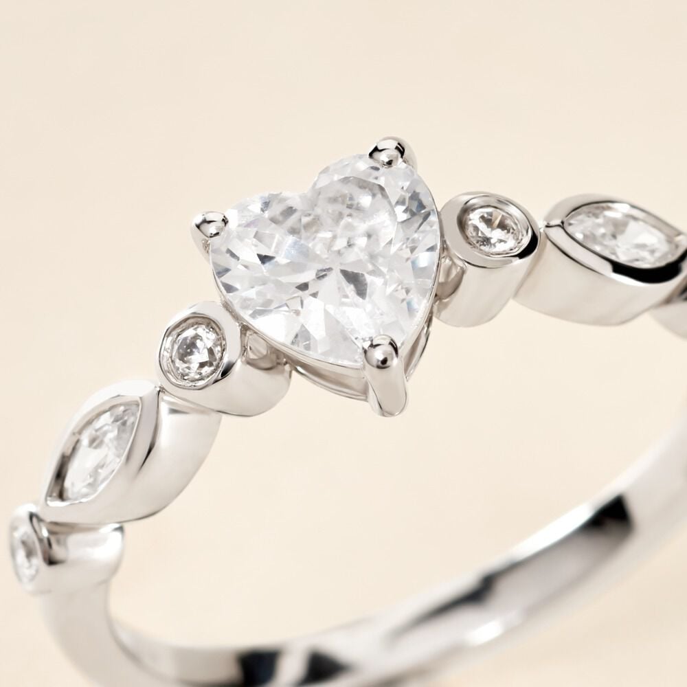 Bague Solitaire Sagan Argent Blanc Oxyde De Zirconium - Solitaires Femme | Marc Orian