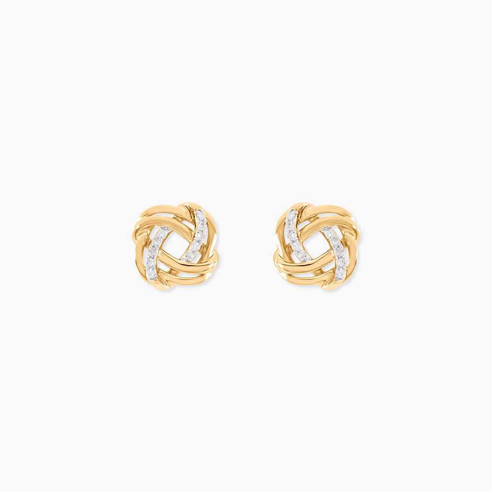Boucles D'Oreilles Puces Otieno Or Jaune Diamant - Puces Femme | Marc Orian