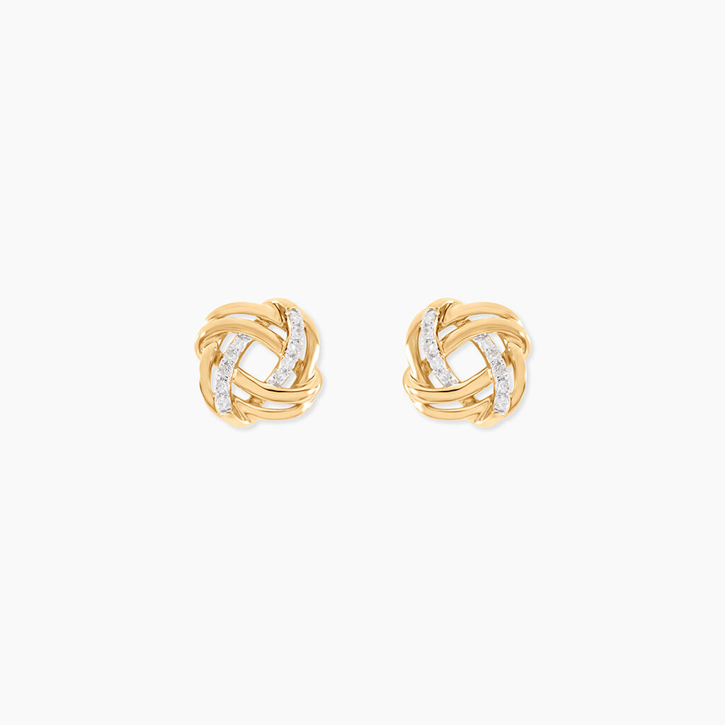 Boucles D'Oreilles Puces Otieno Or Jaune Diamant - Puces Femme | Marc Orian