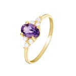 Bague Anaid Or Jaune Amethyste Et Oxyde De Zirconium - Bagues pierres fines Femme | Marc Orian