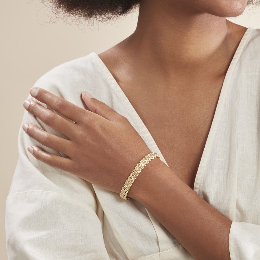 Bracelet Jerry Maille Corde 3 Rangs Or Jaune - Bracelets mailles Femme | Marc Orian