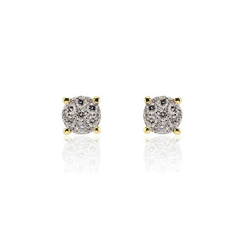 Boucles D'oreilles Puces Kate Or Jaune Diamant - Boucles d'oreilles mariage Femme | Marc Orian