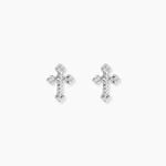 Boucles D'Oreilles Puces Ma&euml;line Argent Blanc - Puces Femme | Marc Orian