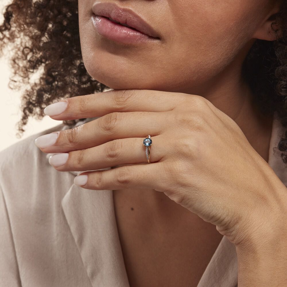 Bague Or Jaune Sabiniano Topaze Oxydes De Zirconium - Bagues pierres fines Femme | Marc Orian