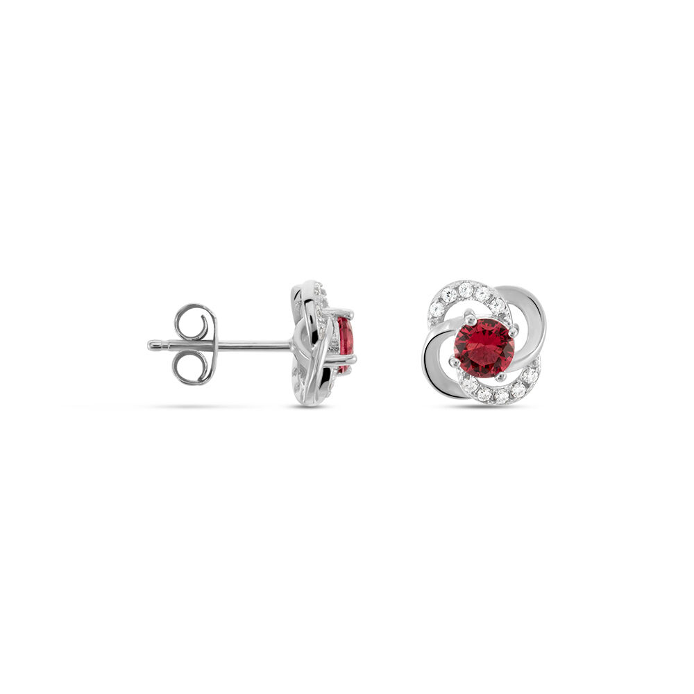Boucles D'oreilles Puces Argent Blanc Clover Verre Oxydes De Zirconium - Puces Femme | Marc Orian