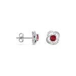 Boucles D'oreilles Puces Argent Blanc Clover Verre Oxydes De Zirconium - Puces Femme | Marc Orian