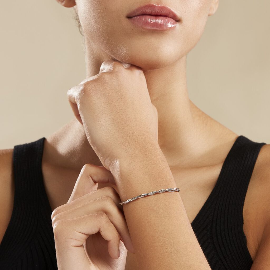 Bracelet Eira Argent Blanc - Bracelets mailles Femme | Marc Orian