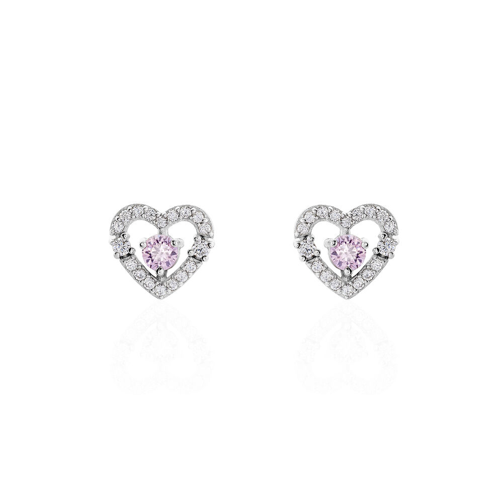 Boucles D'oreilles Puces Carren Argent Blanc Oxyde De Zirconium - Puces Femme | Marc Orian