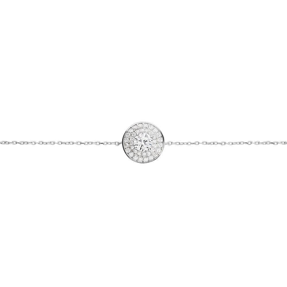 Bracelet Lumineuse Argent Blanc Oxyde De Zirconium - Bracelets chaînes Femme | Marc Orian