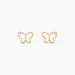 Boucles D'Oreilles Puces Camomille Argent Dor&eacute; A L'Or 750/1000 Oxyde De Zirconium - Puces Enfant | Marc Orian