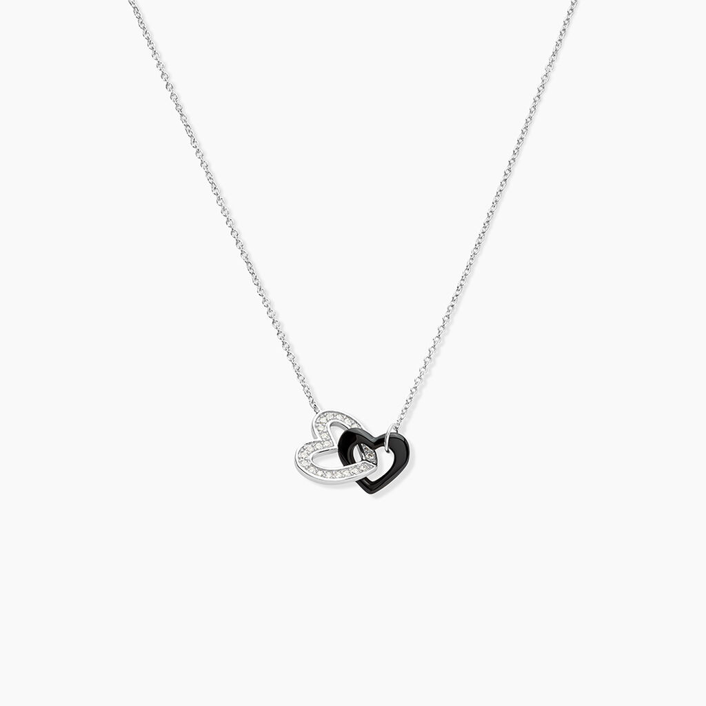 Collier Lineth Argent Blanc C&eacute;ramique Oxyde De Zirconium - Colliers avec pierres Femme | Marc Orian