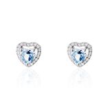 Boucles D'oreilles Puces Or Blanc Ashraf Topazes Oxydes De Zirconium - Puces Femme | Marc Orian
