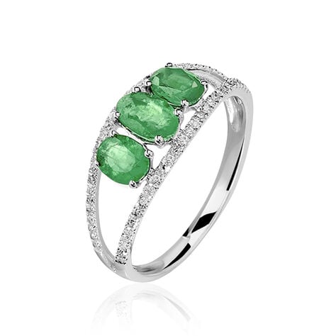 Bague Madeline Or Blanc Emeraude Diamant - Bagues vintage Femme | Marc Orian