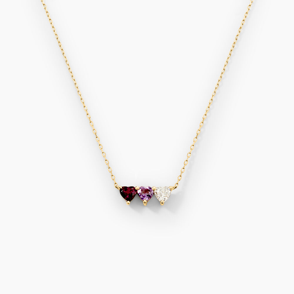 Collier Romayne Or Jaune Améthyste Rhodolite Oxyde De Zirconium - Colliers avec pierres Femme | Marc Orian