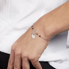 Bracelet Dream Catcher Argent Blanc Pierre De Synthese - Bracelets chaînes Femme | Marc Orian