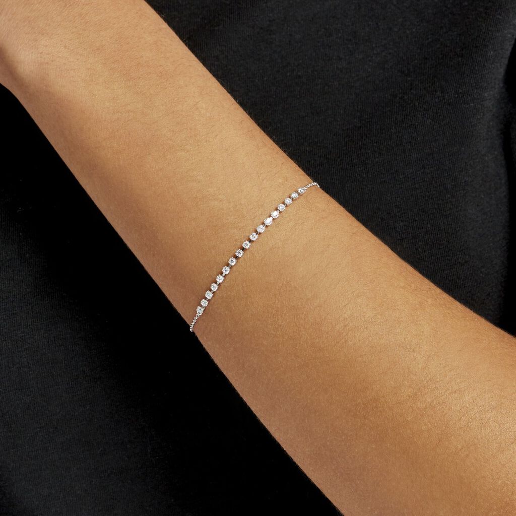 Bracelet Whitney Argent Blanc Oxyde De Zirconium - Bracelets chaînes Femme | Marc Orian