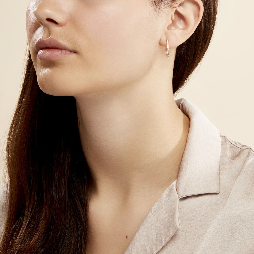 Créoles Karolina Rondes Plaqué Or Jaune Oxyde De Zirconium - Créoles Femme | Marc Orian