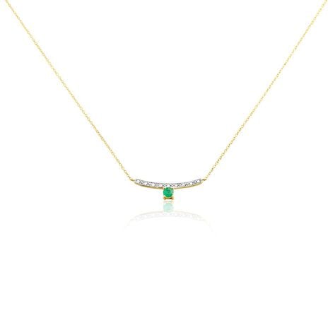 Collier Emeald Is The New Black Or Jaune Emeraude Diamant - Colliers avec pierres Femme | Marc Orian