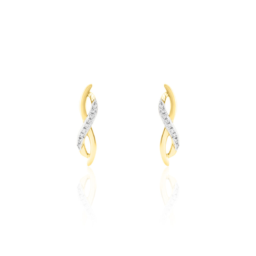 Boucles D'oreilles Puces Smina Or Jaune Diamant - Pendantes Femme | Marc Orian