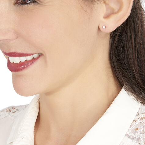 Boucles D'oreilles Puces Victoria Or Blanc Diamant - Clous d'oreilles Femme | Marc Orian