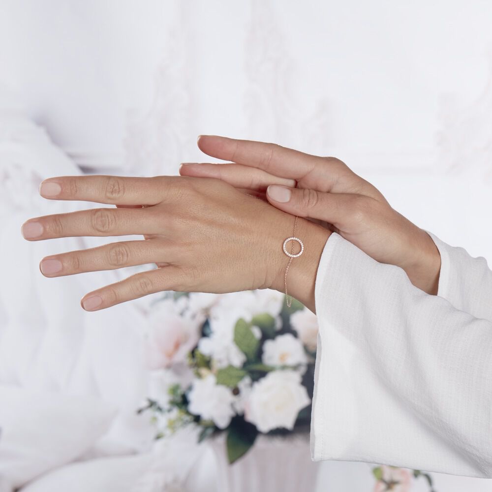 Bracelet Alysone Argent Rose Oxyde De Zirconium - Bracelets chaînes Femme | Marc Orian