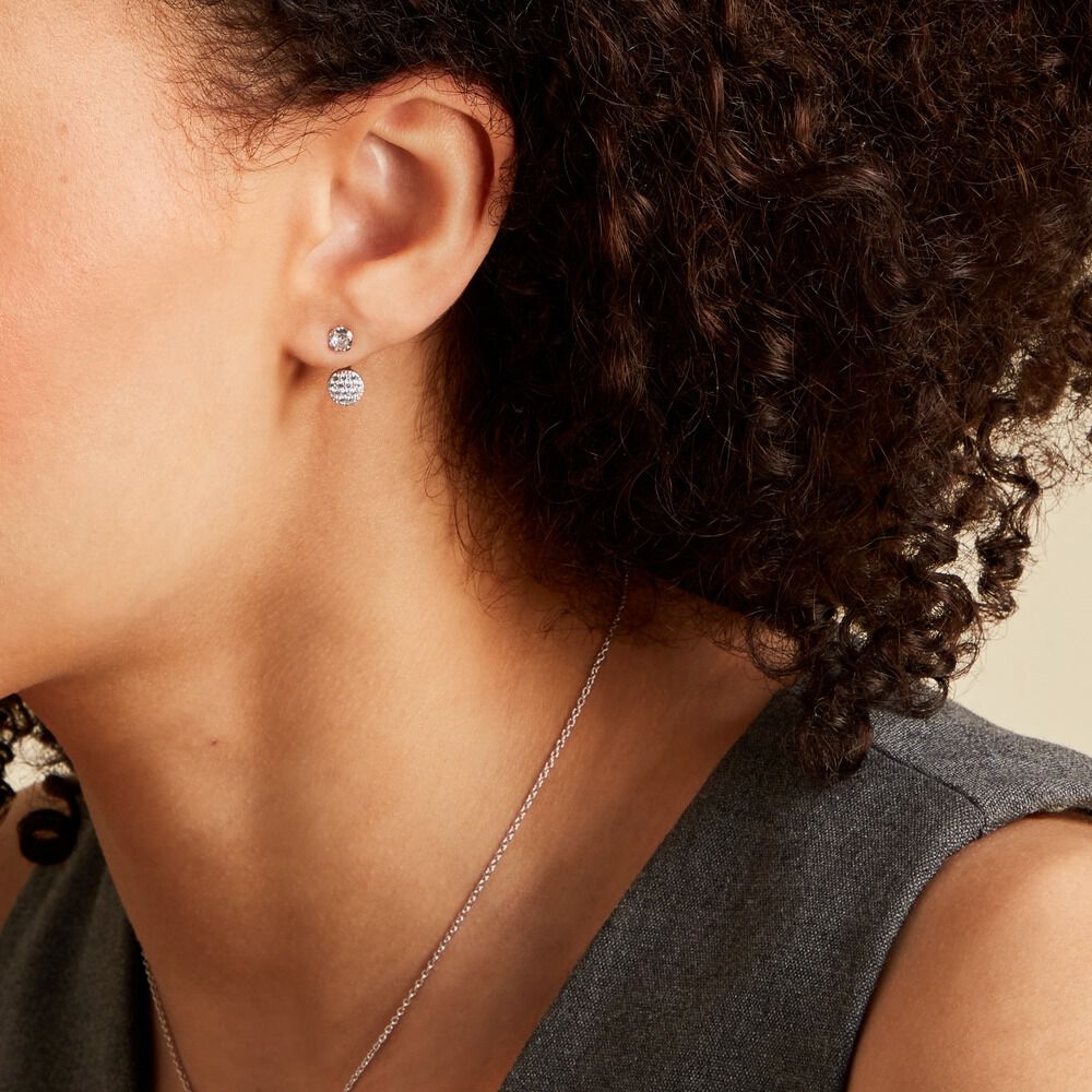 Bijoux D'oreilles Jélanie Argent Blanc Oxyde De Zirconium - Piercings d'oreilles Femme | Marc Orian