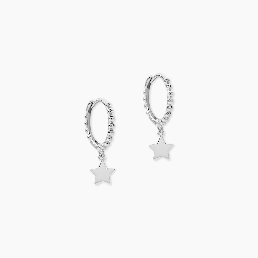 Cr&eacute;oles Taara Argent Blanc - Boucles d'oreilles pampille Femme | Marc Orian