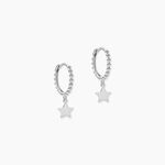 Cr&eacute;oles Taara Argent Blanc - Boucles d'oreilles pampille Femme | Marc Orian